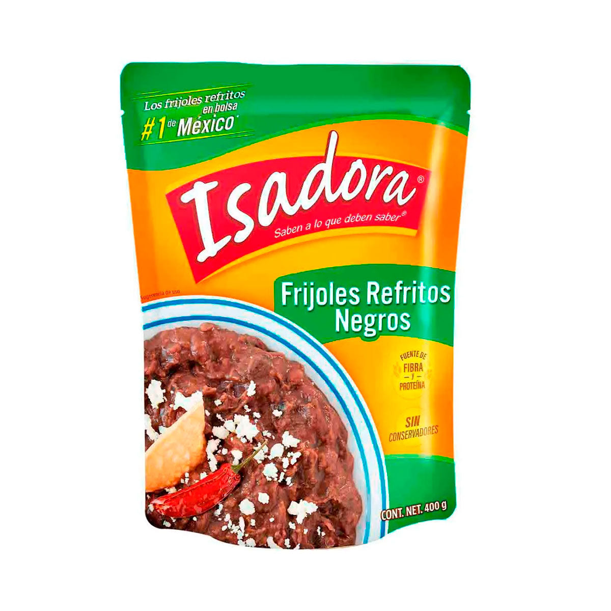 Frijoles negros refritos Isadora de 400 grs.