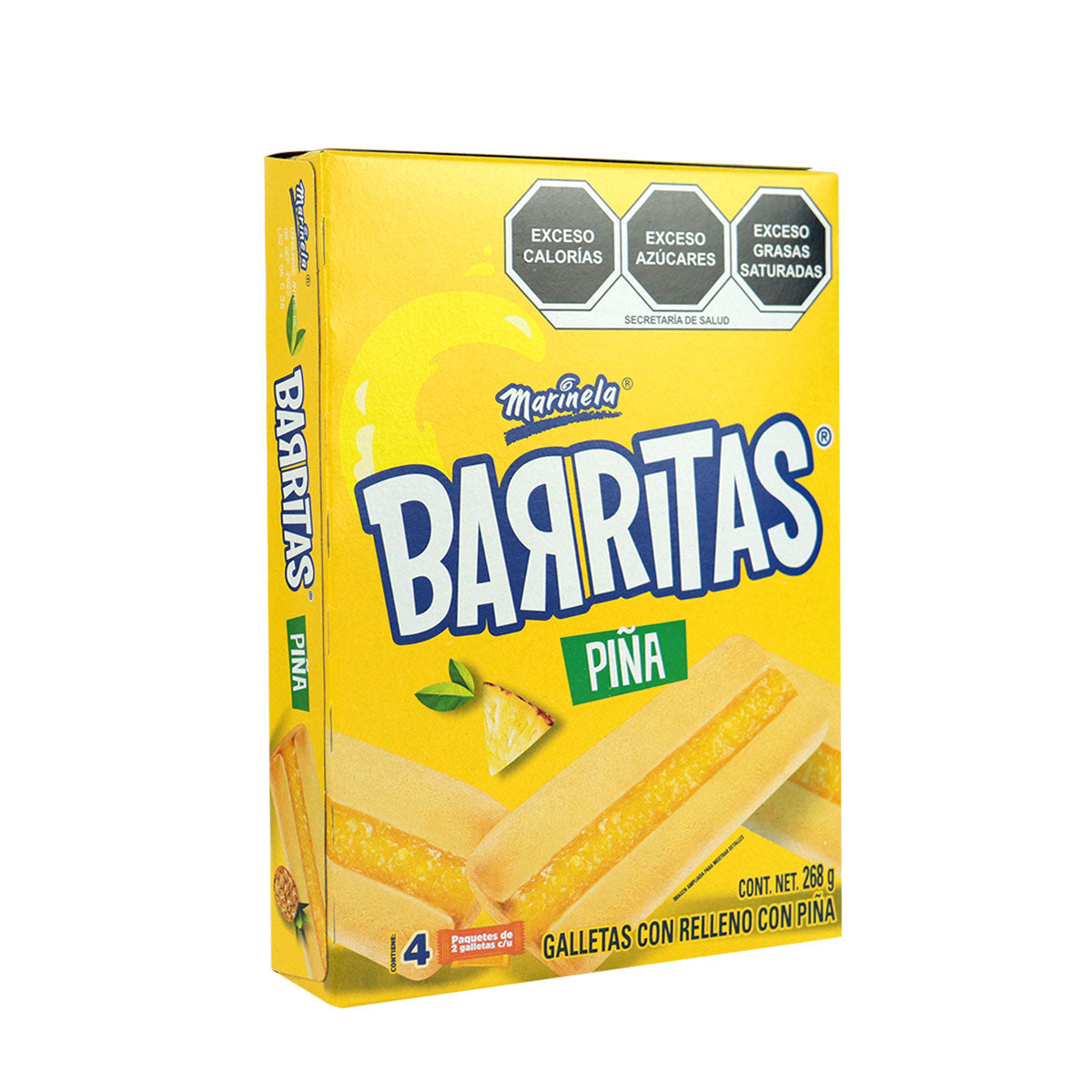 Galletas Barritas Marinela sabor piña de 268 grs.