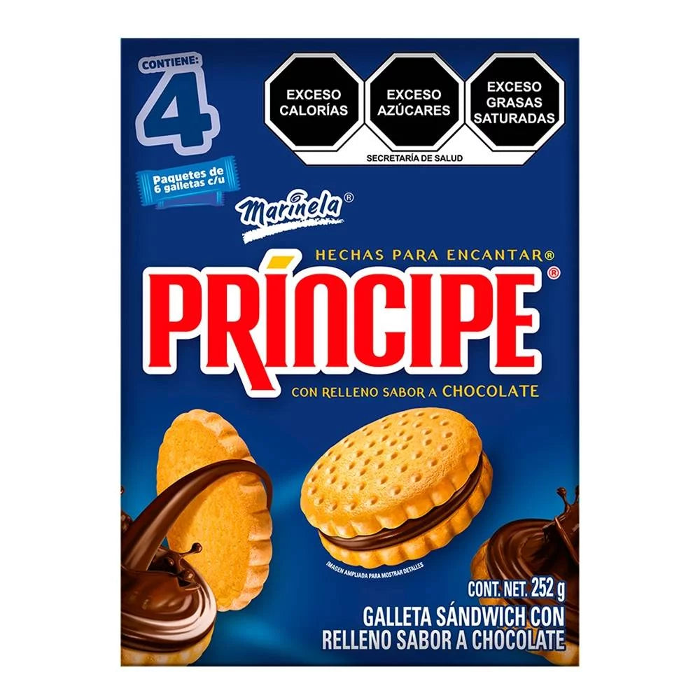 Galletas Príncipe Marinela de chocolate de 252 grs.