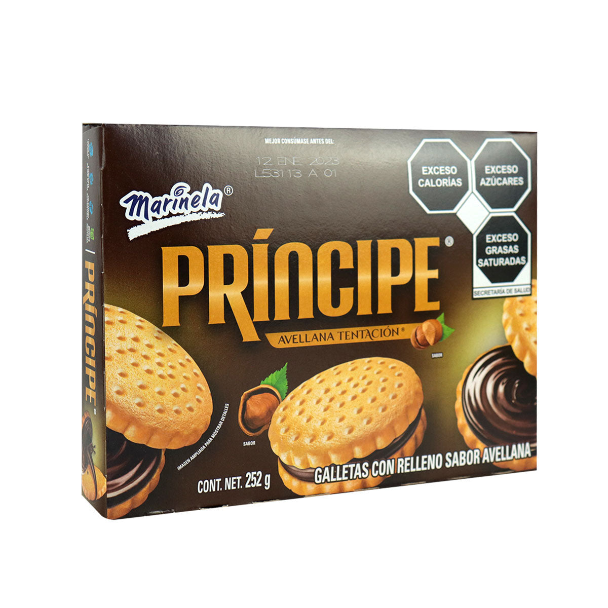 Galletas Príncipe Marinela de avellana de 252 grs.