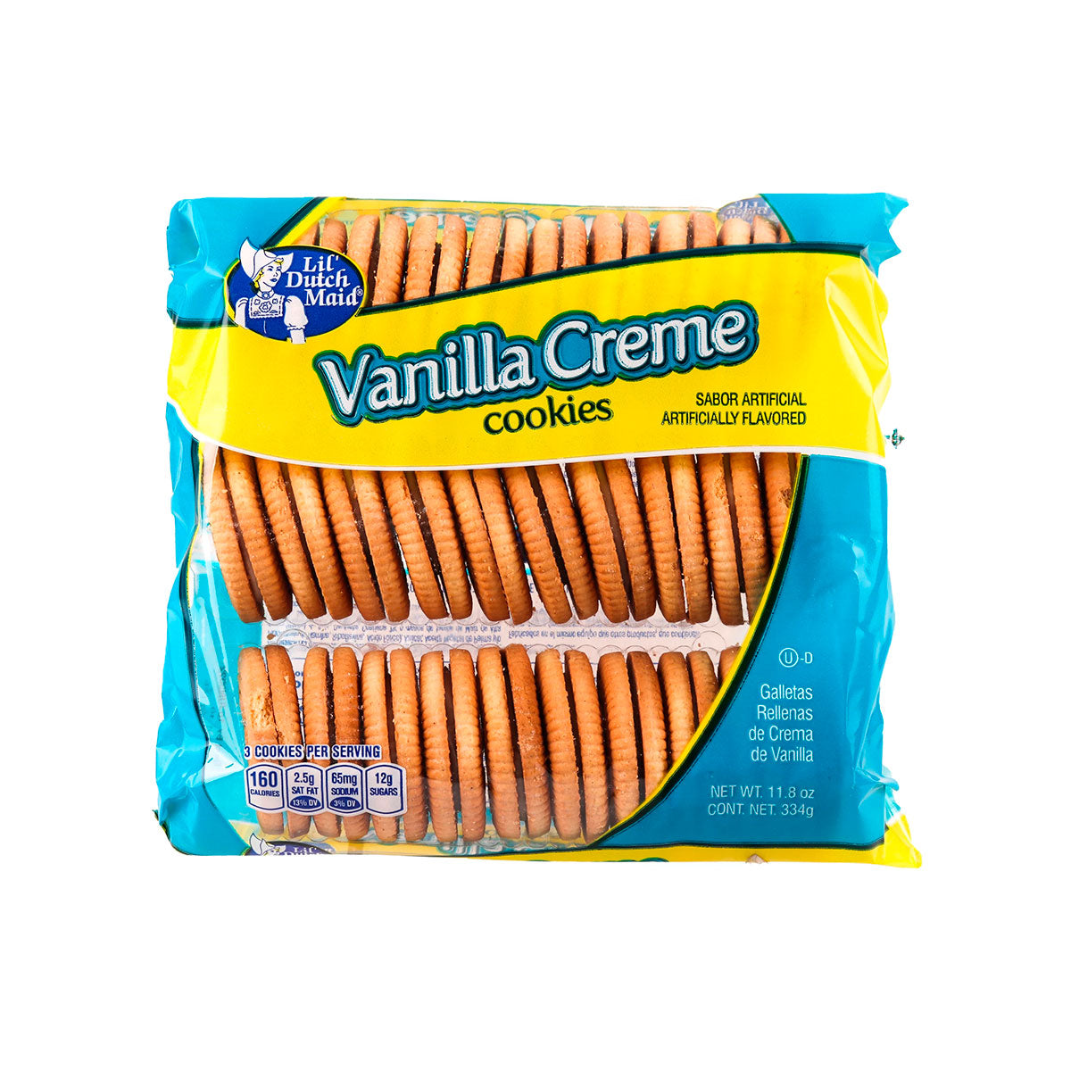 Galleta de crema dúplex sabor vainilla Little Dutch Maid 334 grs.