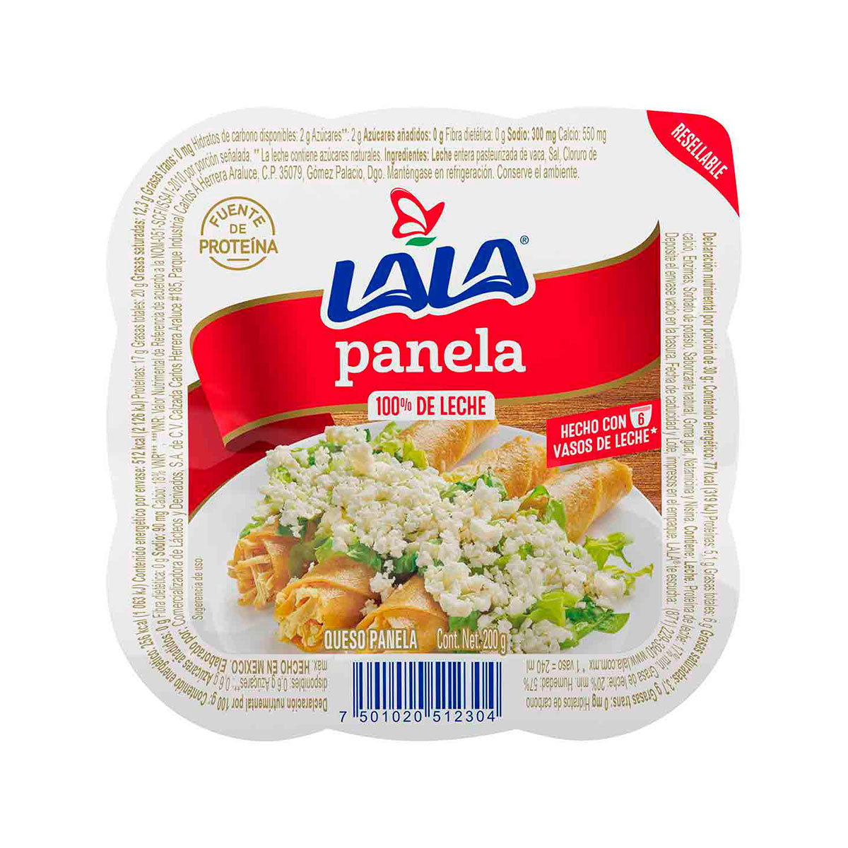 Queso panela Lala 200 grs.