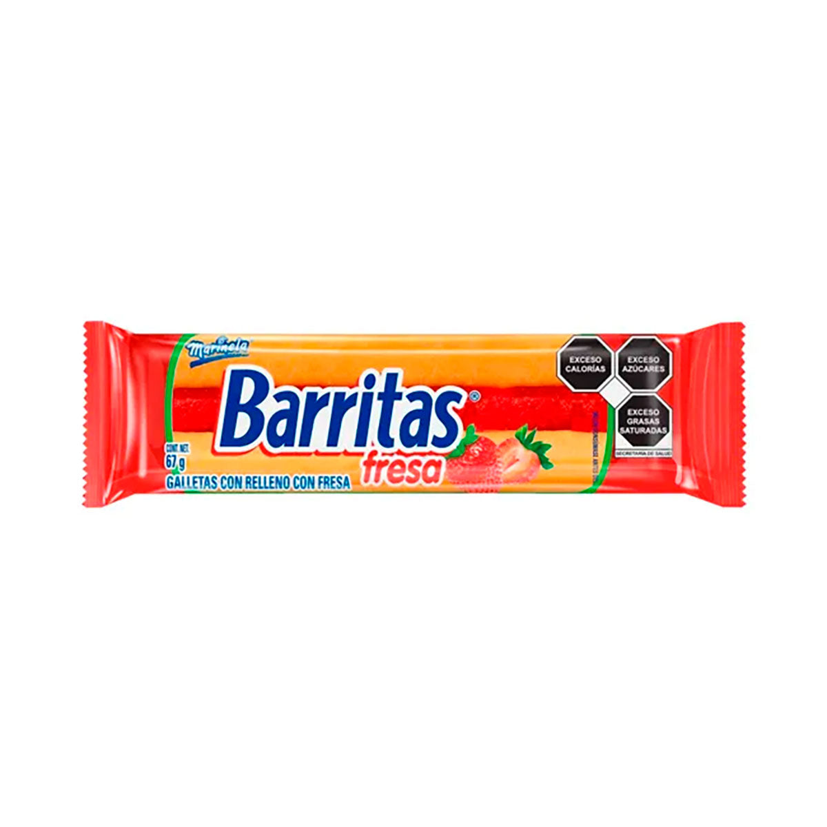 Barritas Marinela con relleno sabor fresa de 75 grs.