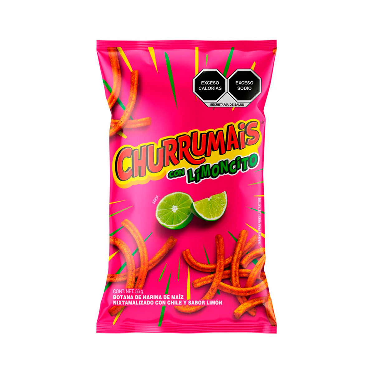 Churrumais con limón Sabritas 56 grs.