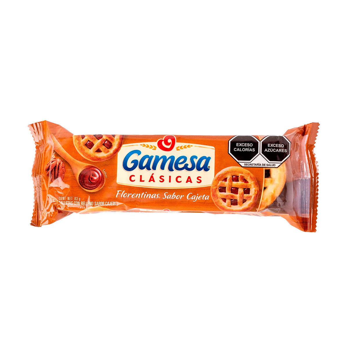 Galletas Florentinas sabor cajeta Gamesa de 83 grs.
