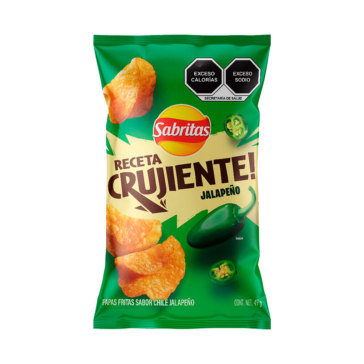 Papas sabritas receta crujiente sabor jalapeño 49 grs.