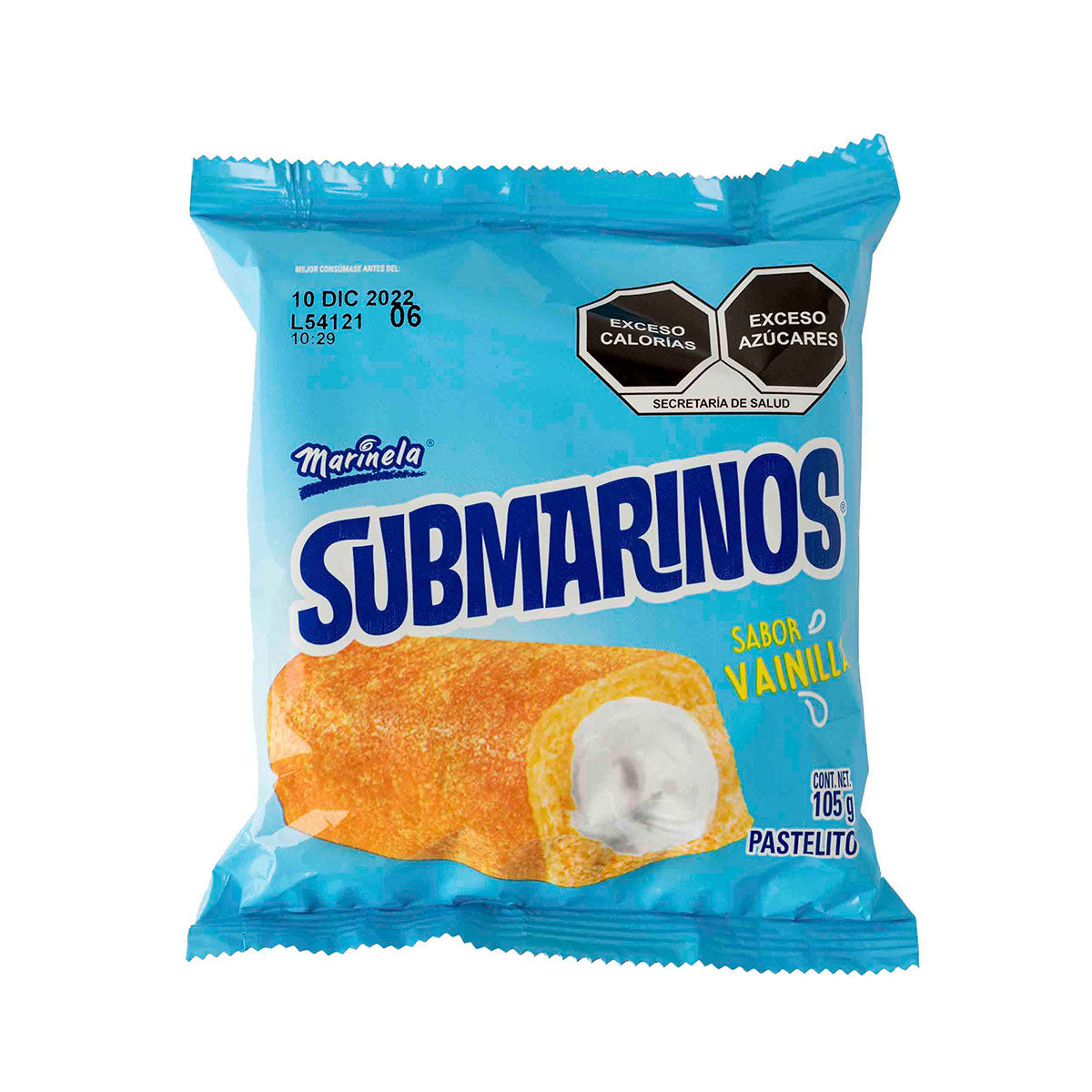 Submarinos Marinela sabor vainilla de 105 grs.