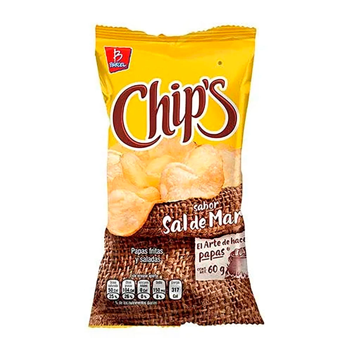 Papas Chips sal de mar Barcel 60 grs.