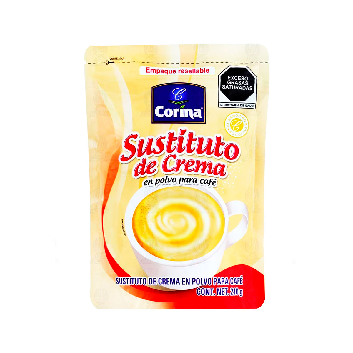 Sustituto de crema en polvo para café Corina de 210 grs.