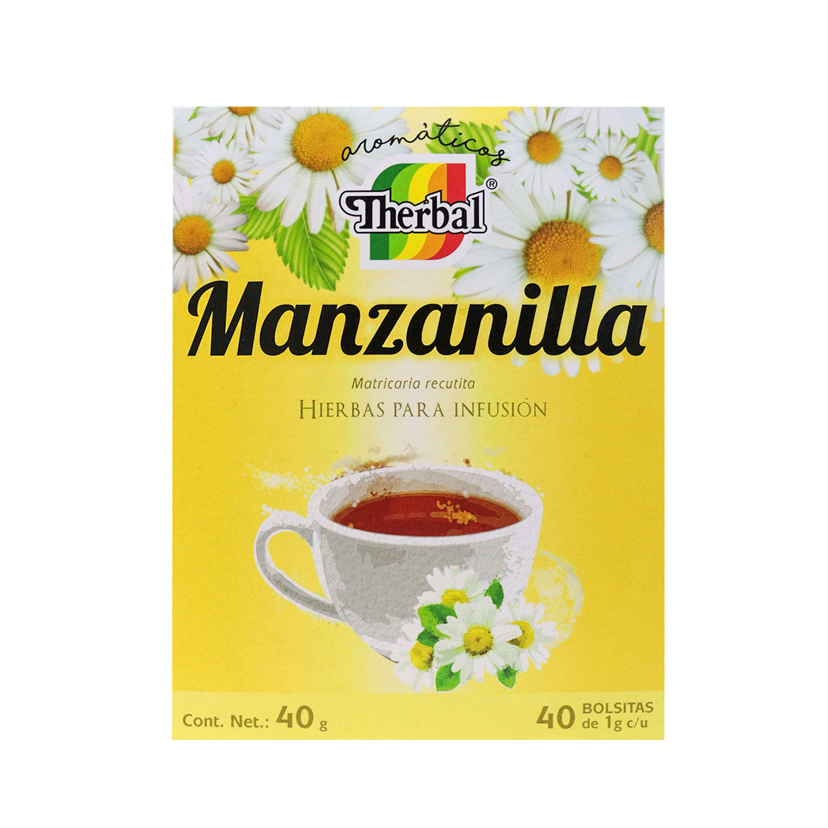 Té de Manzanilla caja con 40 bolsitas.