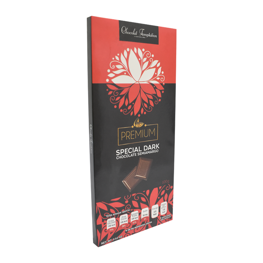 Chocolate Temptation semiamargo de 85 grs.
