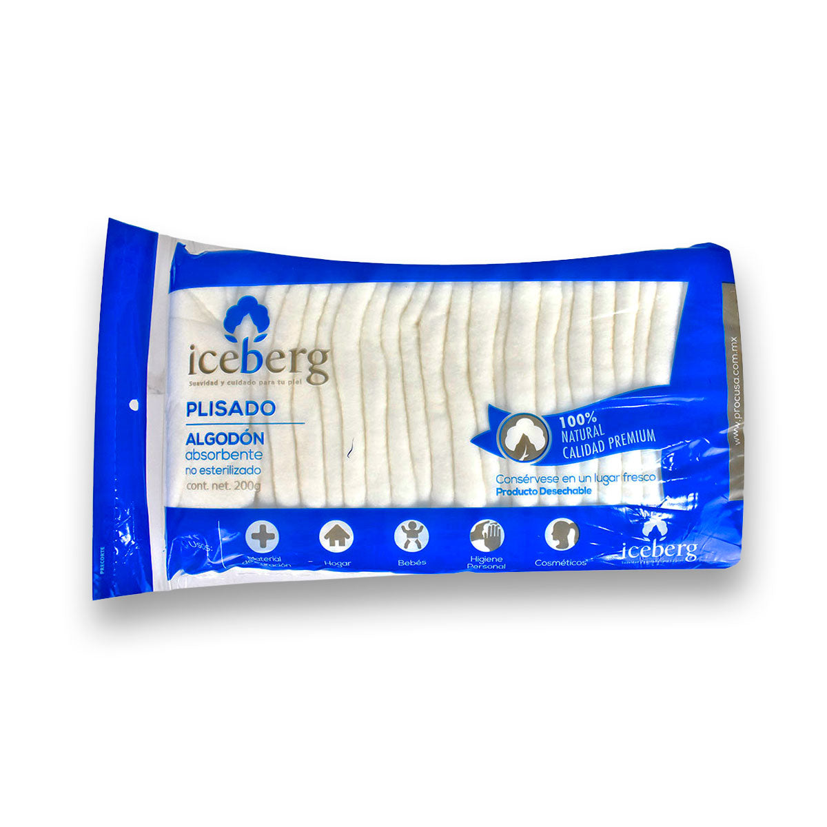 Algodón plisado absorbente de 200 grs.