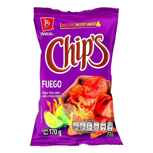 Chips Fuego chile y limón de Barcel 170 grs.