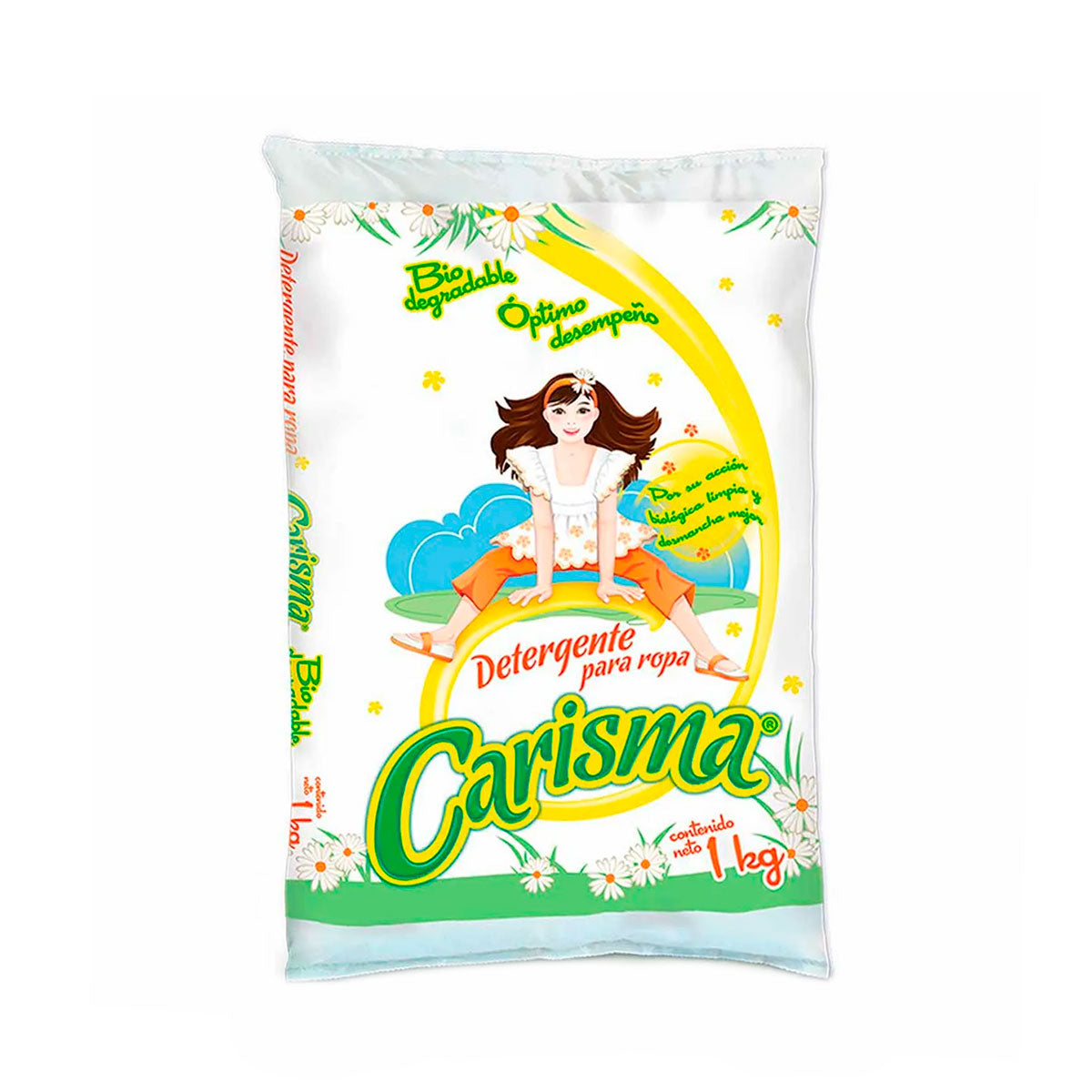 Detergente biodegradable en polvo para ropa Carisma de 1 kg.