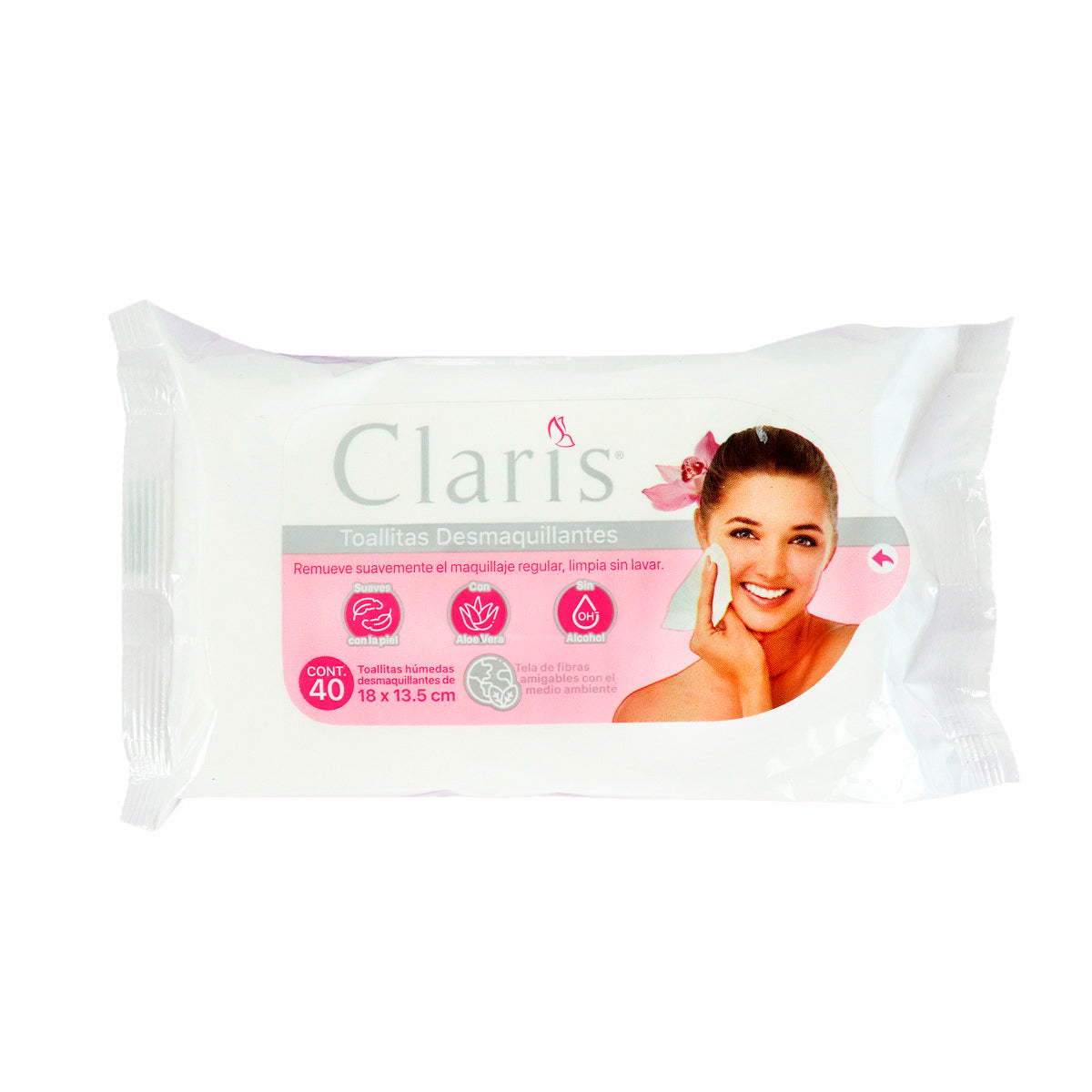 Claris toallas desmaquillantes 40 pzas