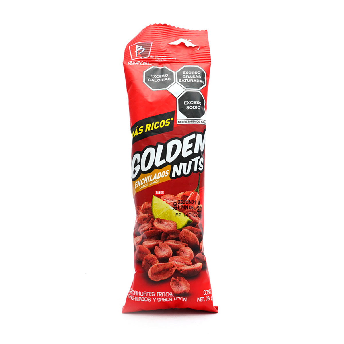 Cacahuates Golden Nuts enchilados Barcel 78 grs.