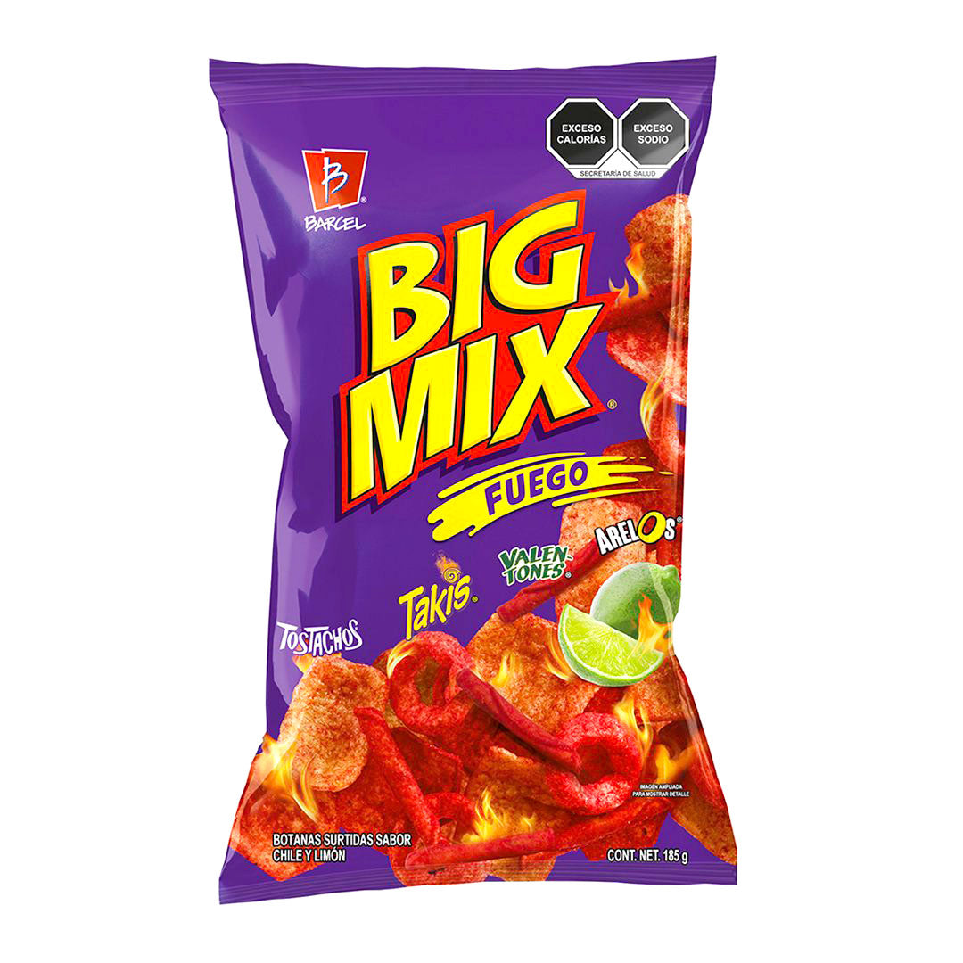 Botanas surtidas Big Mix sabor chile y limón de Barcel 185 grs.