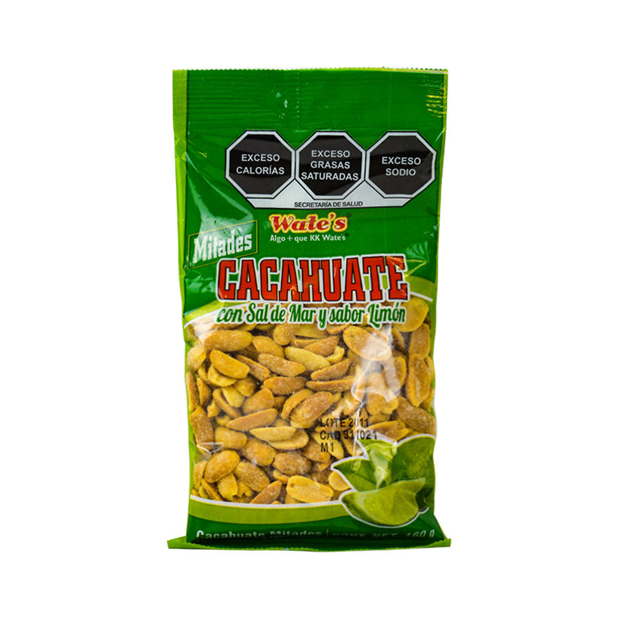 Cacahuate con sal de mar sabor limón de Wates 160 grs.