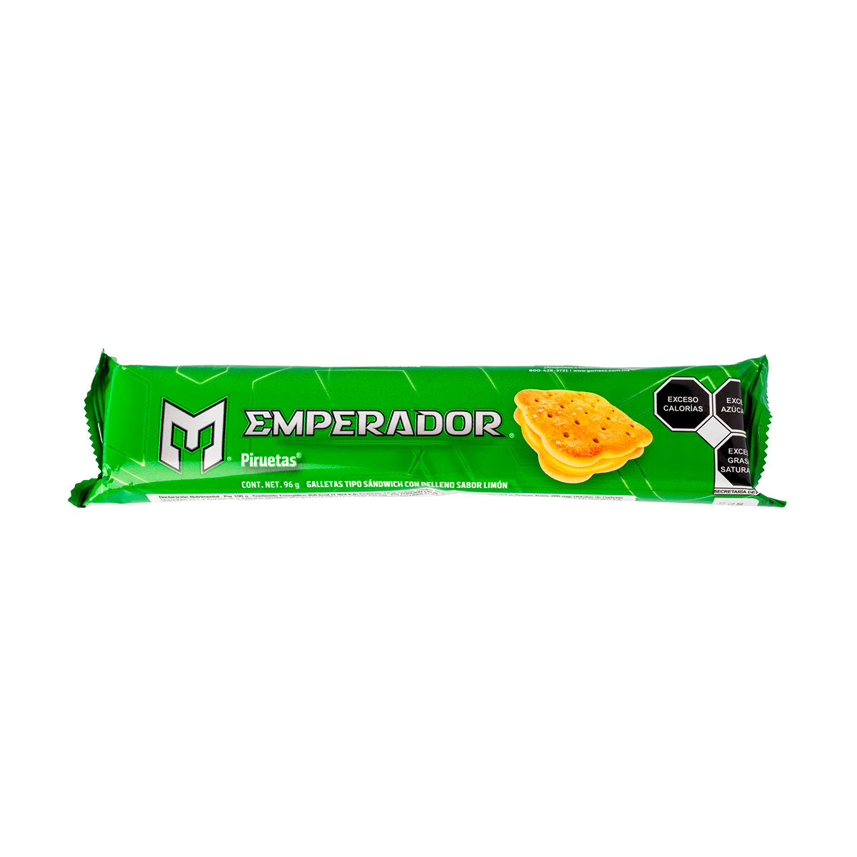 Galletas Emperador Piruetas sabor limón Gamesa de 96 grs.