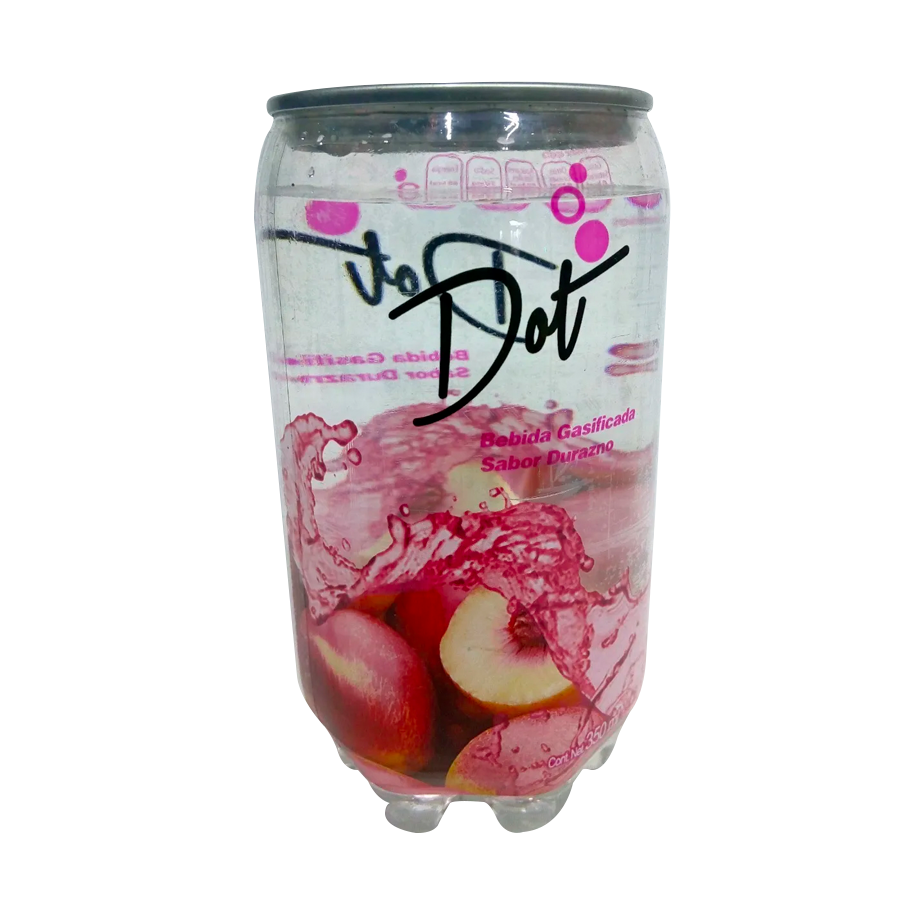 Agua gasificada sabor durazno Dot 350 ml.