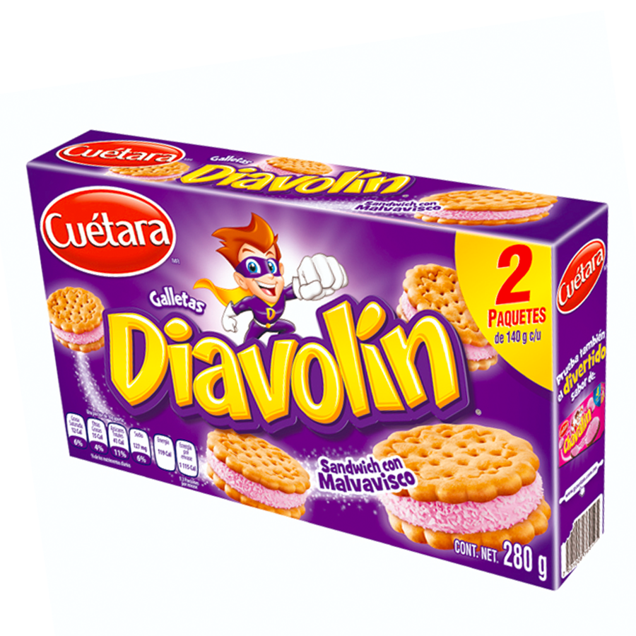 Sándwich de malvavisco Diavolin Cuétara 280 grs.