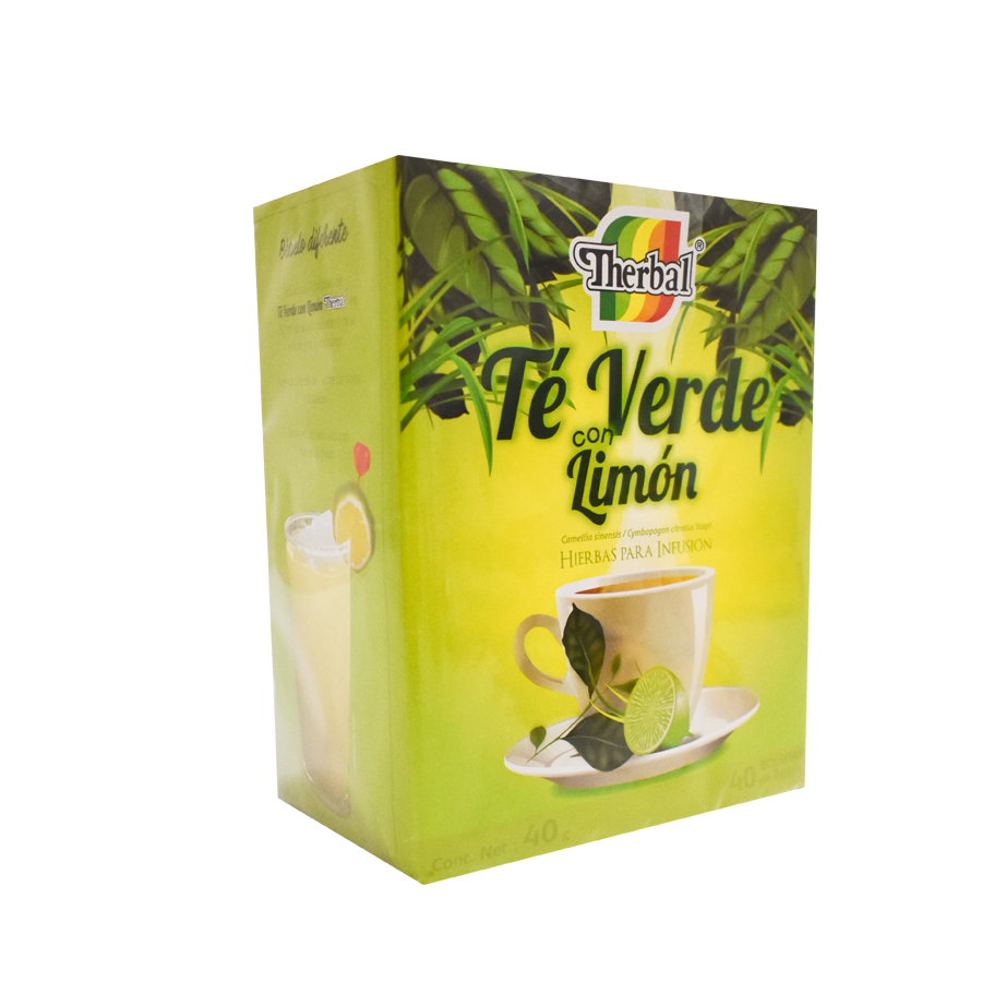 Té Verde con Limón Therbal 40 bolsas.