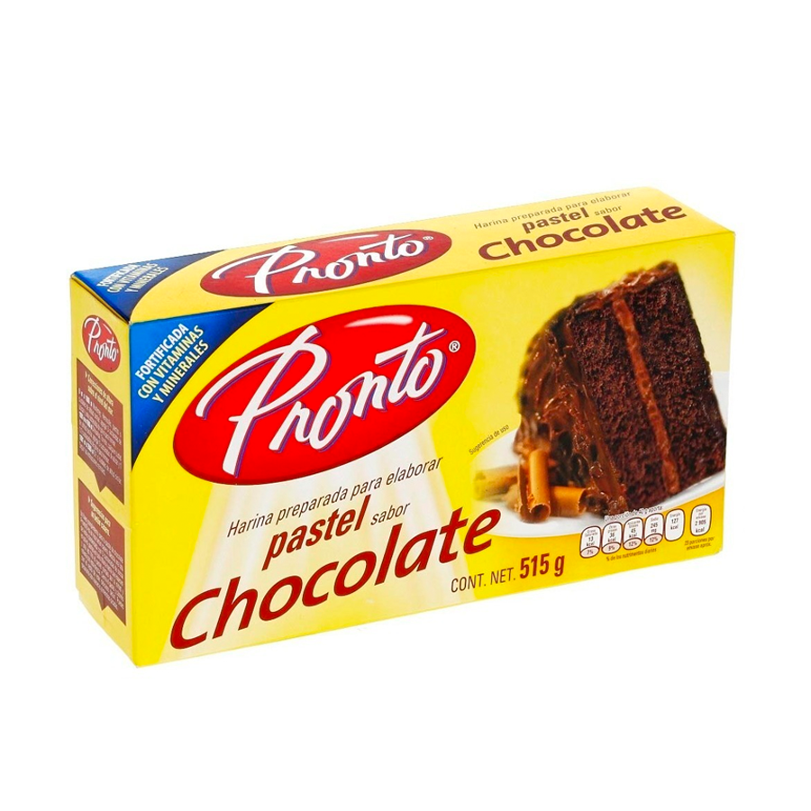 Harina para pastel sabor chocolate Pronto 515 grs.