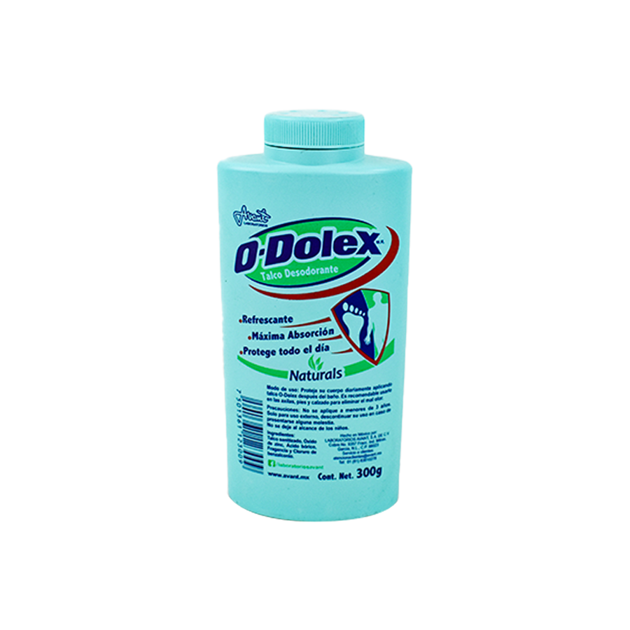 Talco desodorante ODOLEX Naturals 300 grs.