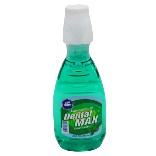 Enjuague bucal DentalMax de 350 ml.