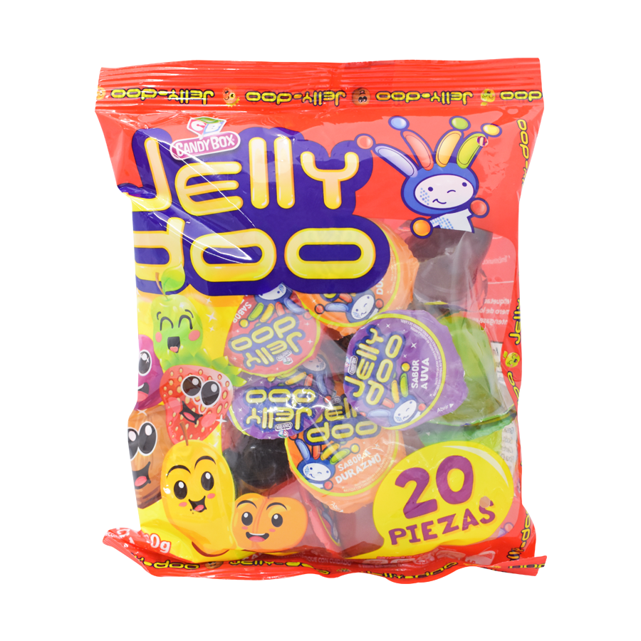 Gelatinas sabor a frutas Jelly Doo 280 grs.