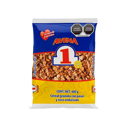 Granola N1 con pasas y coco de 400 grs.