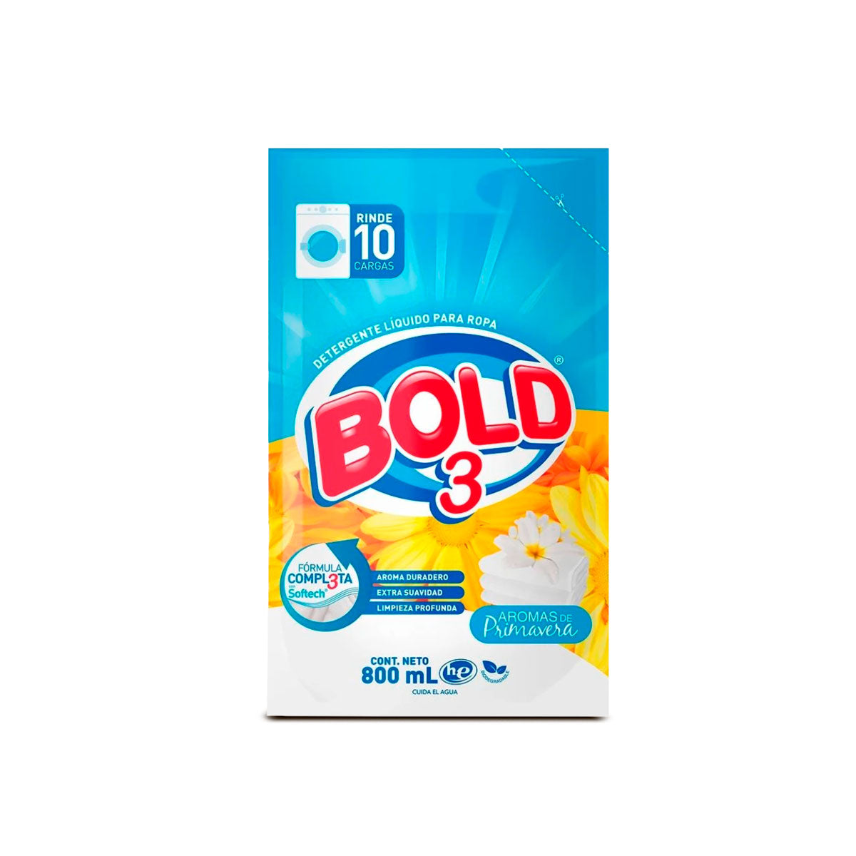 Detergente Bold 3 aromas de 800 ml.
