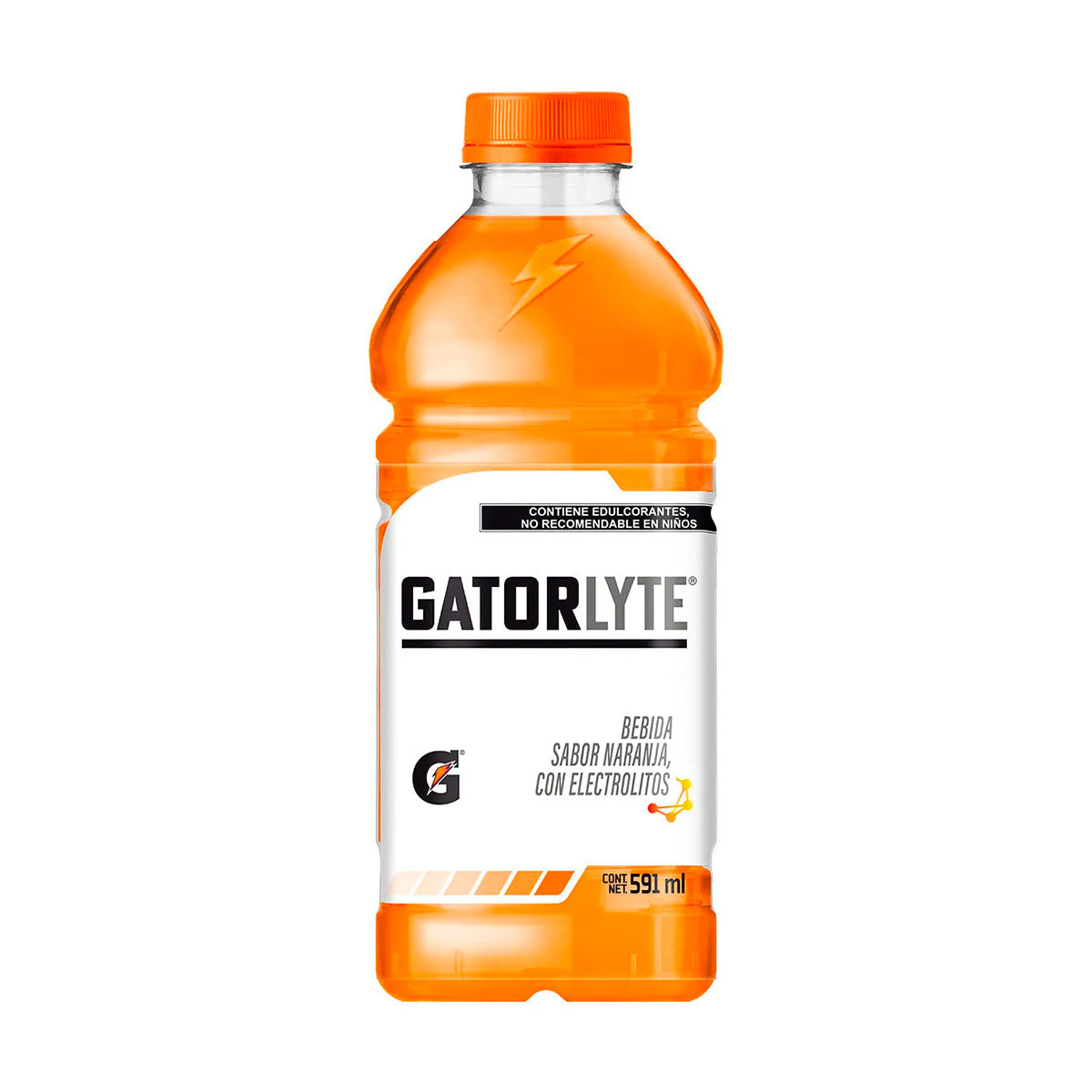 Bebida rehidratante Gatorlyte sabor naranja 591 ml.
