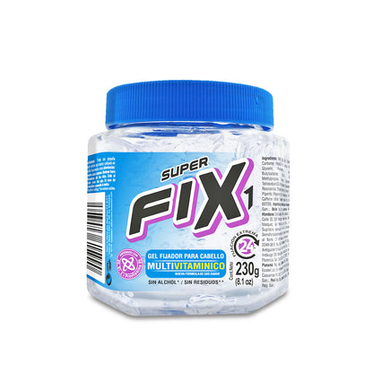 Gel fijador para cabello Súper Fix de 230 grs.