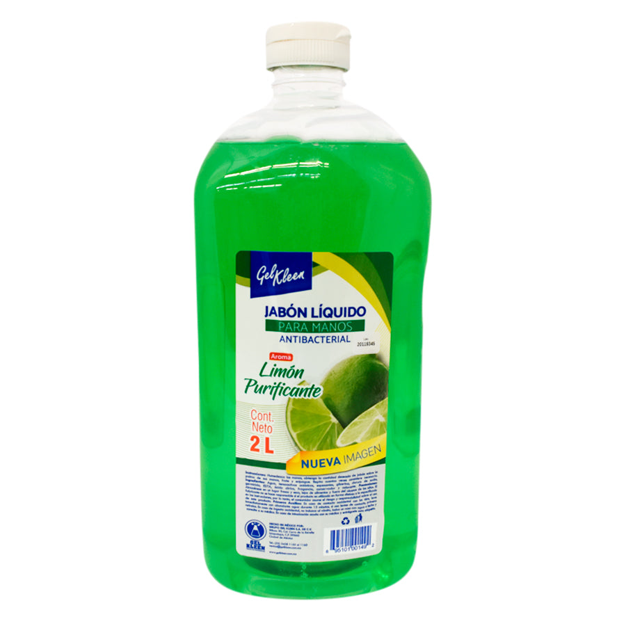 Jabón lí­quido para manos Gel Kleen limón de 2 Lts.
