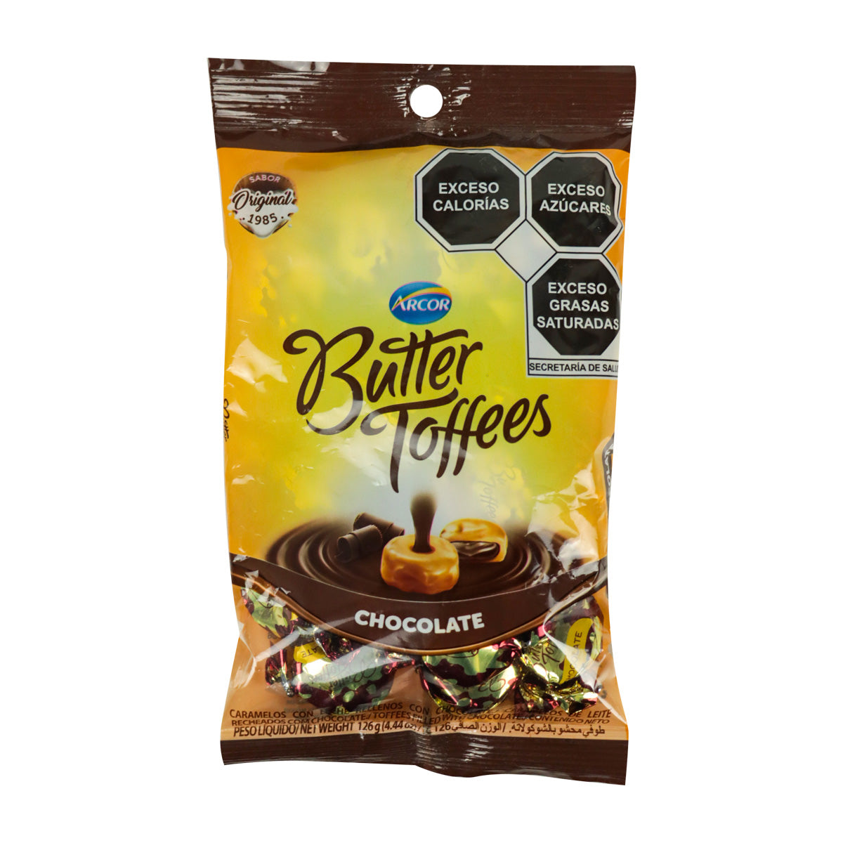 Dulces Butter Toffees chocolate Arcor de 126 grs.