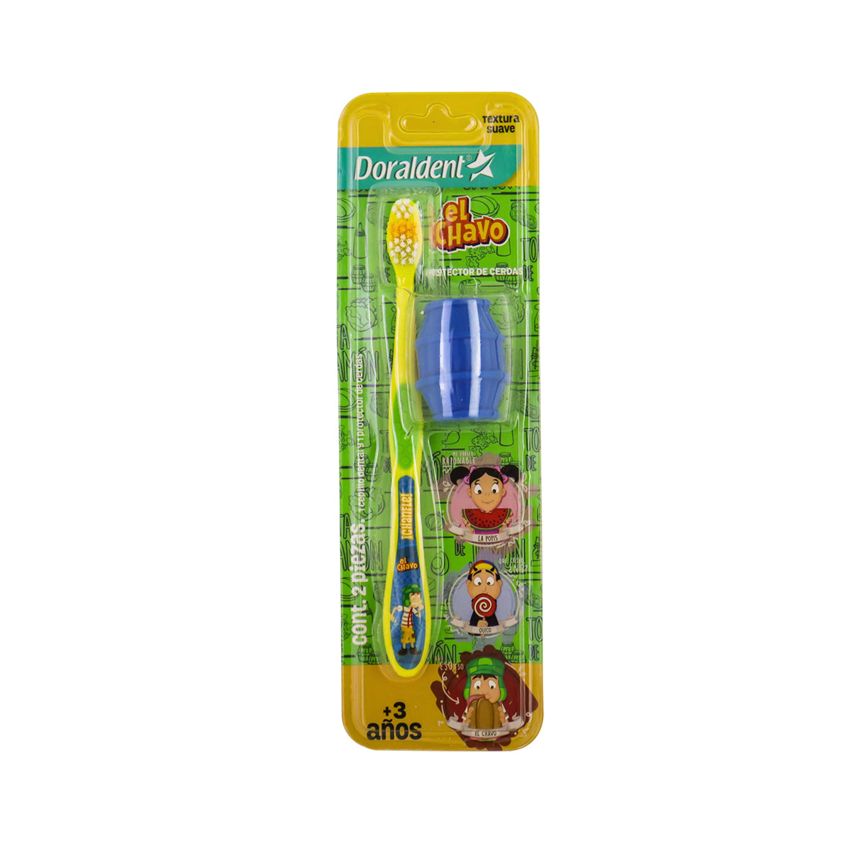 Cepillo Dental color naranja para niños + estuche, El Chavo del 8.