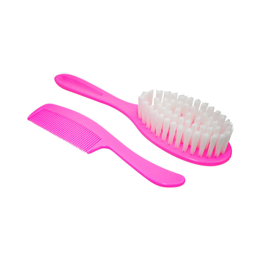 Set de cepillo y peine para bebé Lenfant color rosa.