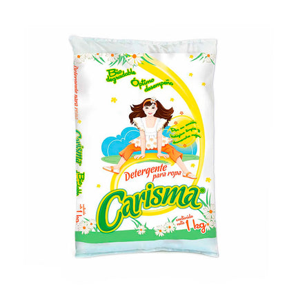 Detergente biodegradable en polvo para ropa Carisma de 1 kg.