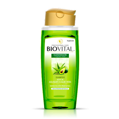 Shampoo Biovital de aguacate y aloe vera de 500 ml.