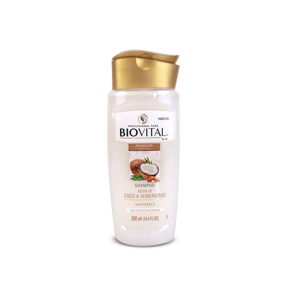 Shampoo BioVital aceite de coco y almendras de 500 ml.