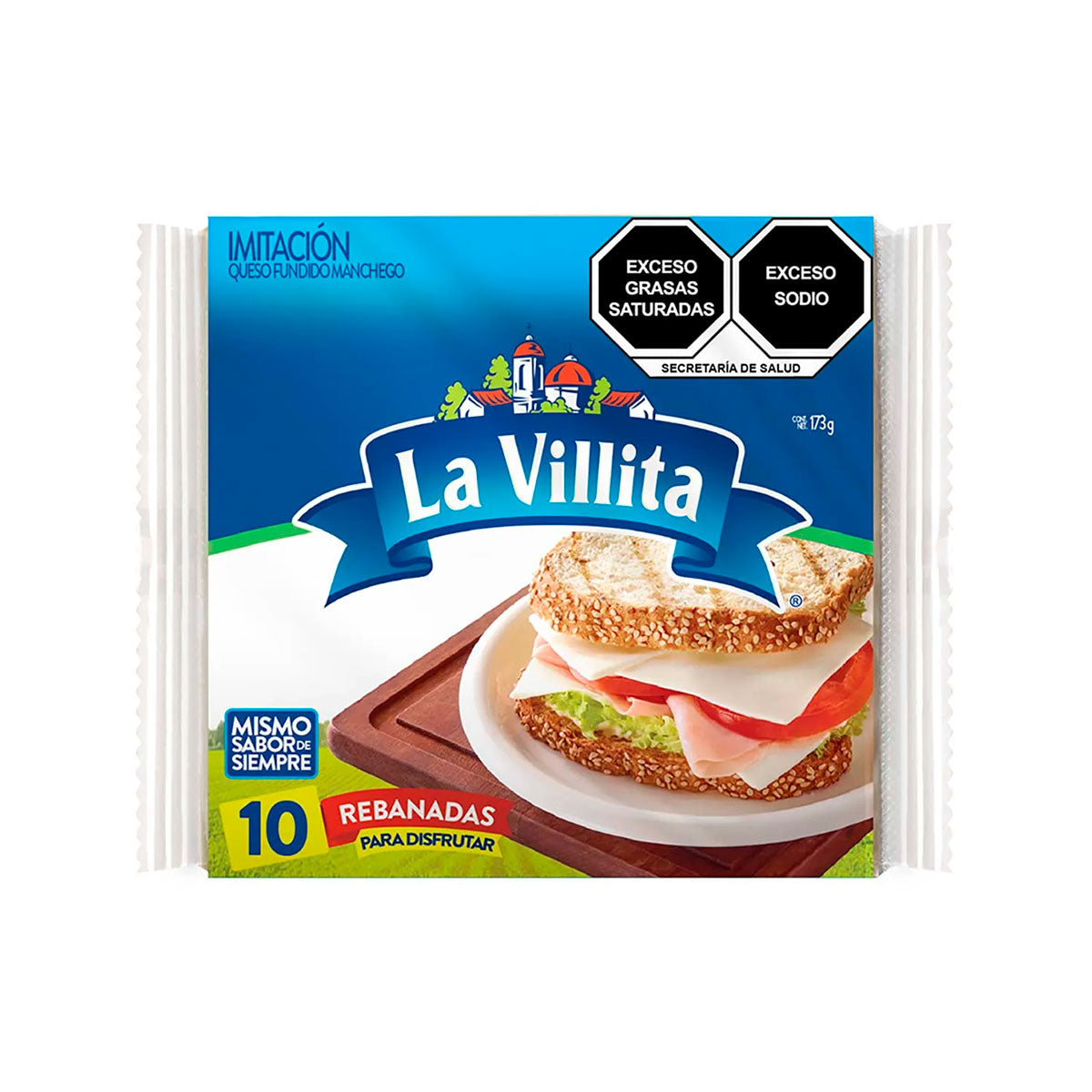 Queso Manchego La Villita 10 rebanadas de 173 grs.