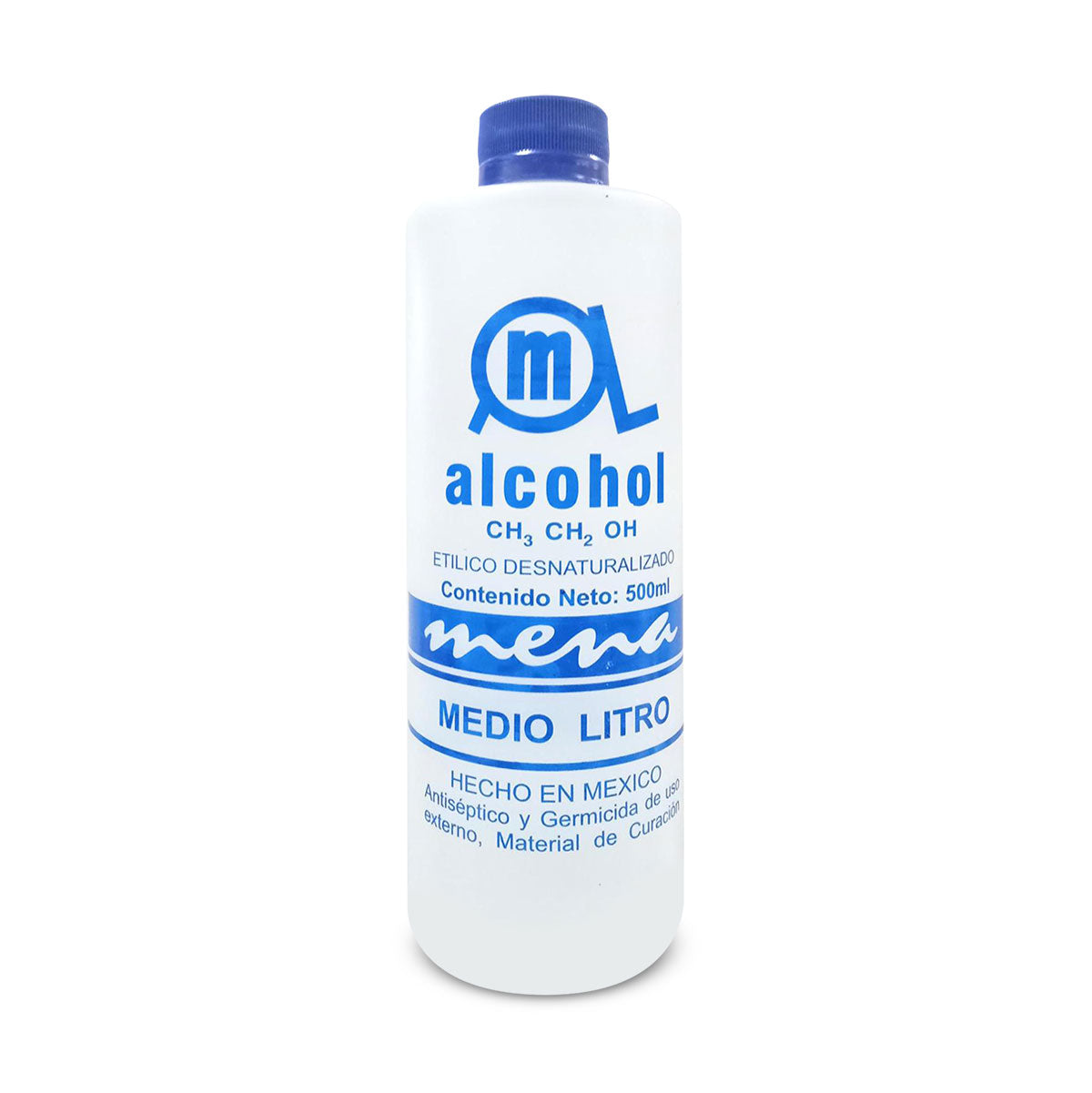 Alcohol etí­lico desnaturalizado de 500 ml.