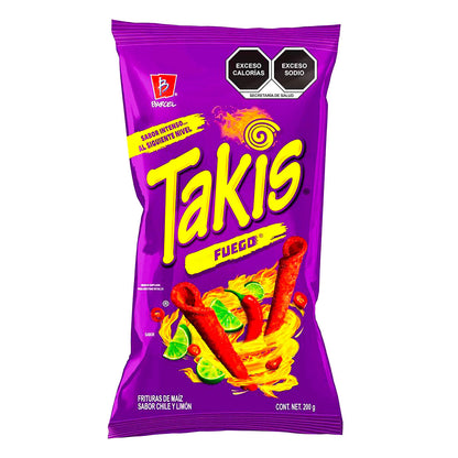 Frituras de maíz chile y limón Takis Fuego de Barcel 260 grs.