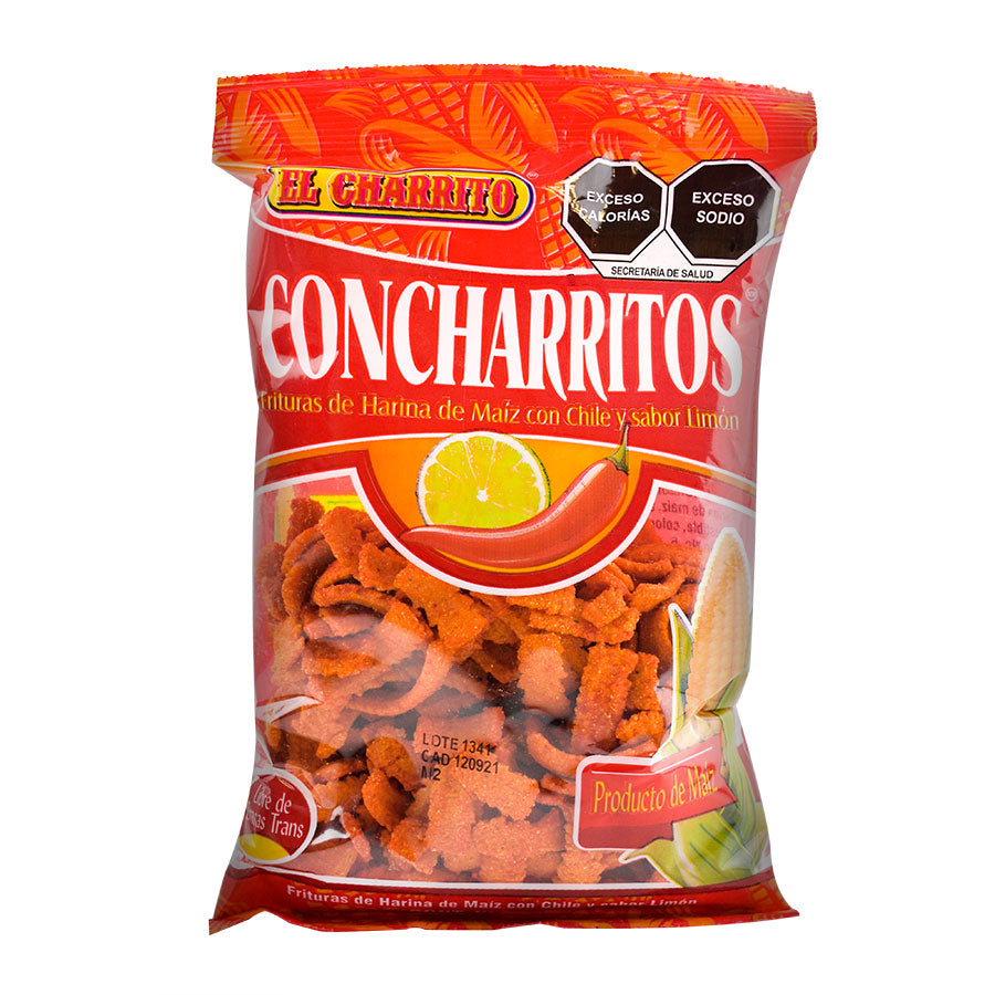 Frituras de harina de maíz sabor chile y limón, El Charrito 200 grs.