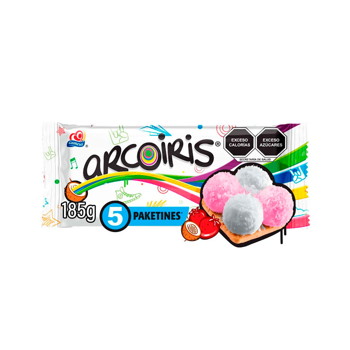 Galletas Arcoiris sabor fresa Gamesa de 185 grs.