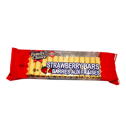 Barras rellenas Family Choice sabor fresa de 255 grs.