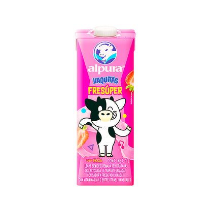 Leche sabor fresa Alpura Vaquitas 200 ml.