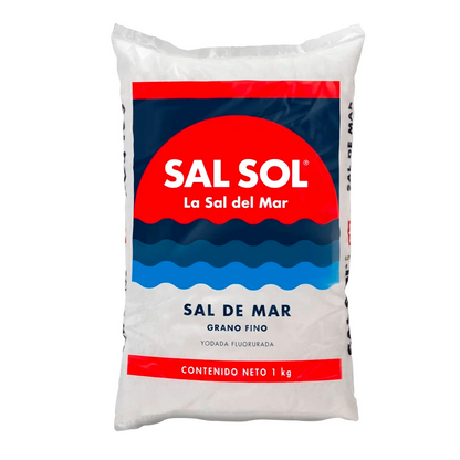 Sal de mar grano fino Sal Sol 1 kg.