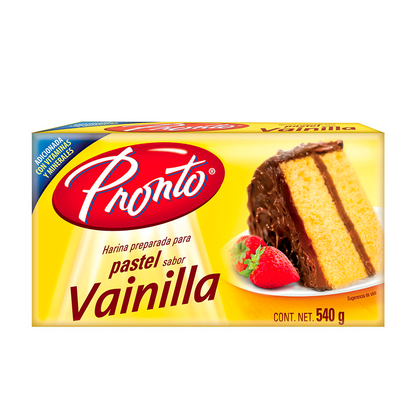 Harina para pastel sabor vainilla Pronto 515 grs.